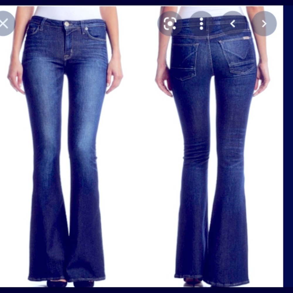 Hudson Jeans Mia Mid-Rise Dark Wash Flare Jeans 30 Excellent Condition
